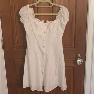 White button mini dress